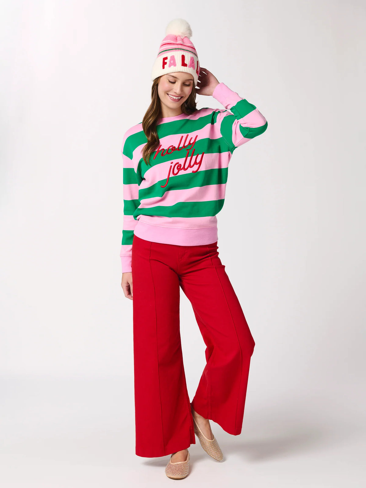 Sweatshirt Holly Jolly Striped