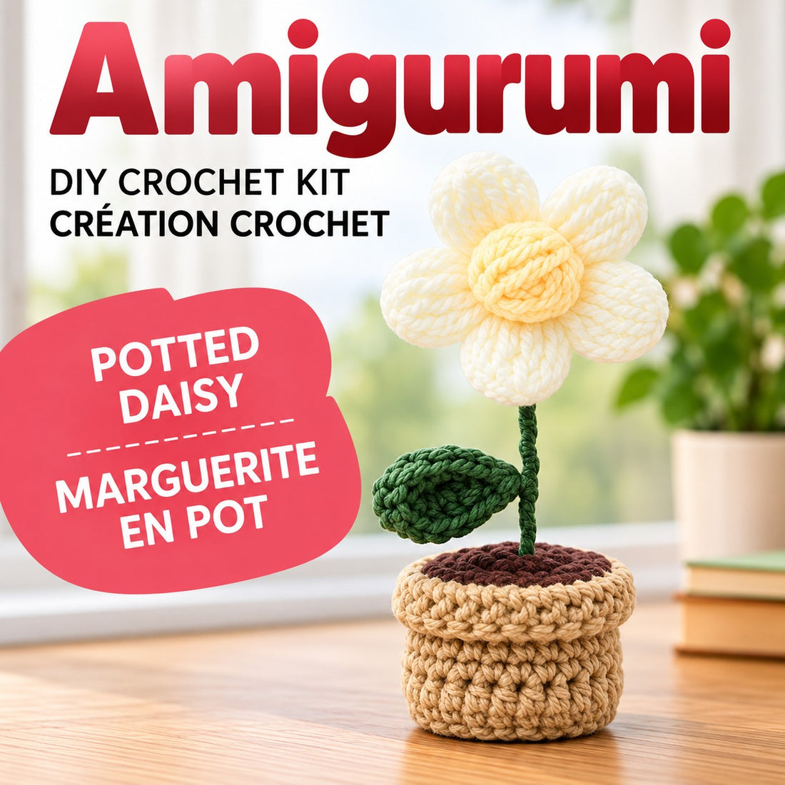 DIY Crochet Kit Potted Daisy