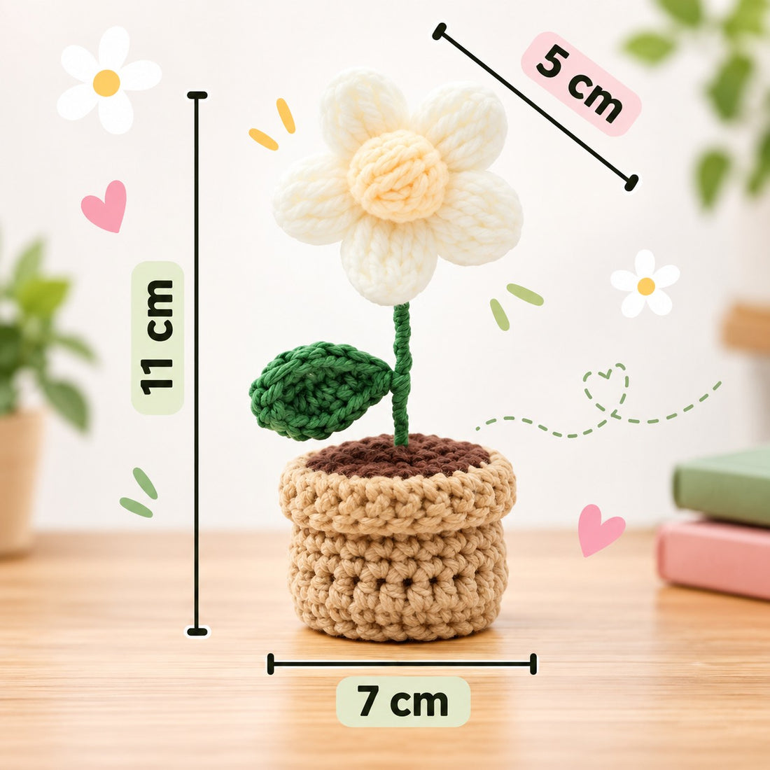 DIY Crochet Kit Potted Daisy
