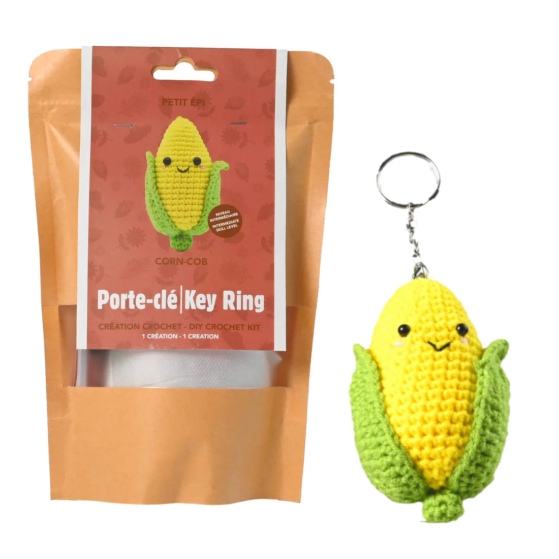 DIY Crochet Kit Corn Keychain