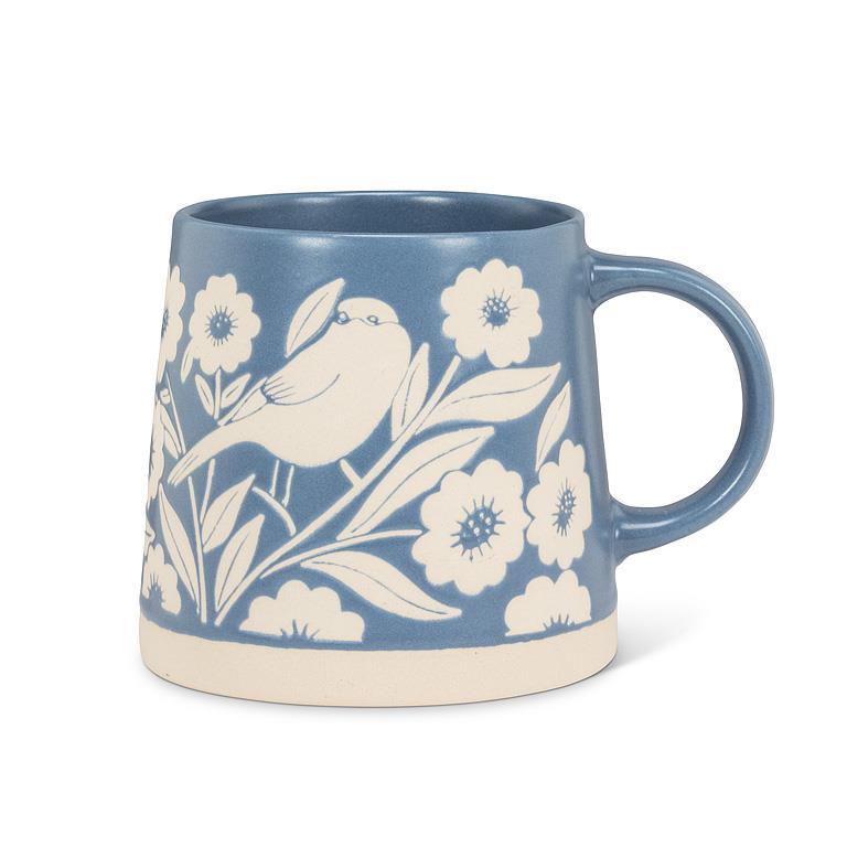 Mug Birds/Leaves Wide Base