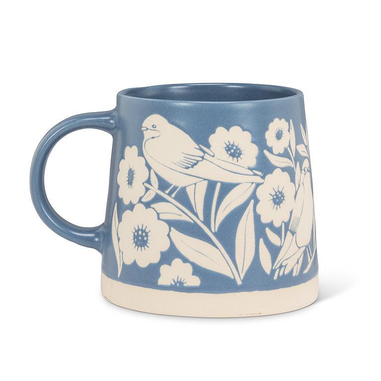Mug Birds/Leaves Wide Base