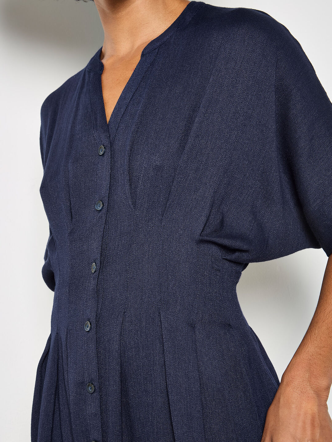 Dress Pleated Waist Navy