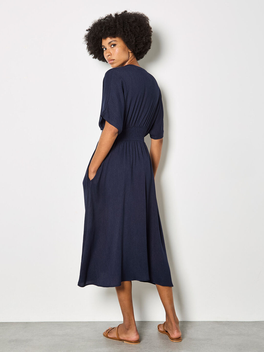 Dress Pleated Waist Navy