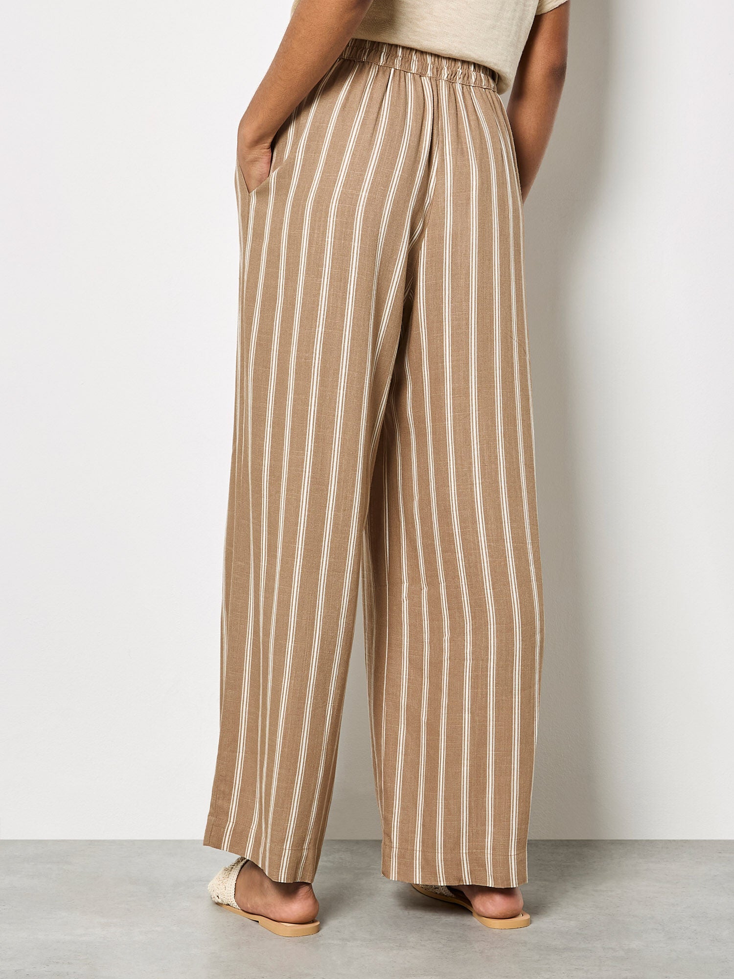 Pants Striped Linen Mix