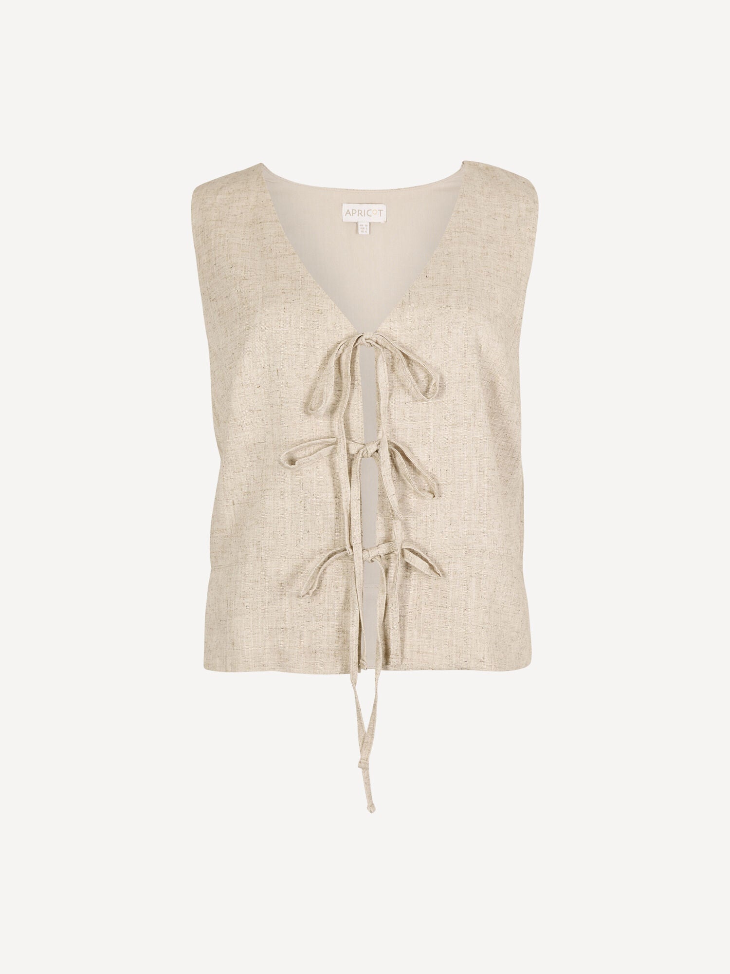 Top Tie Front Linen Vest