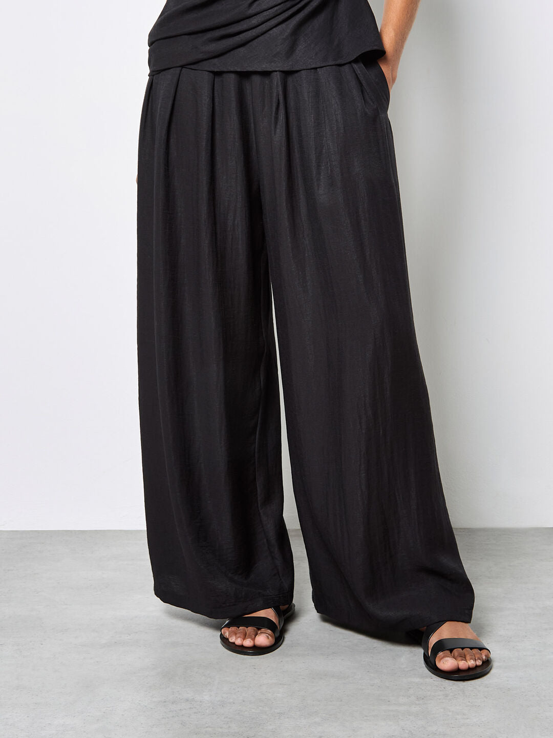 Pant 3 Pleat Twill Blk