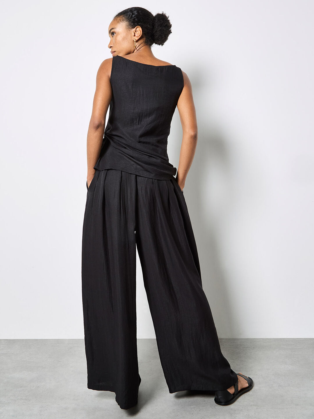 Pant 3 Pleat Twill Blk