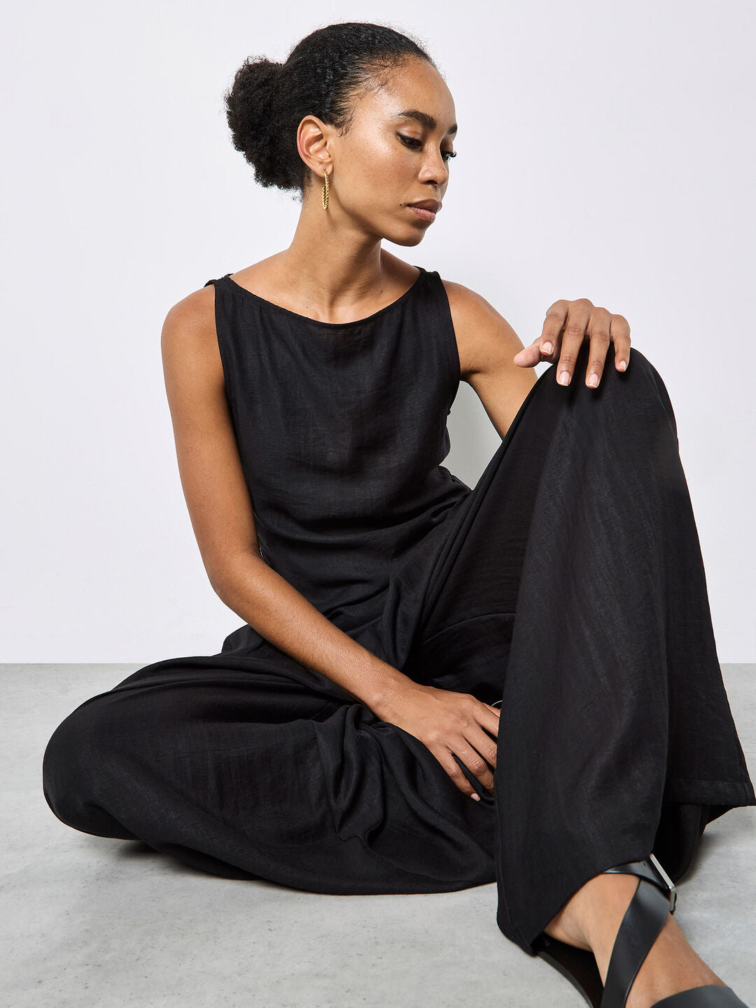 Pant 3 Pleat Twill Blk