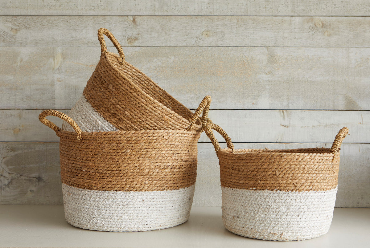 Seagrass Basket White Set3