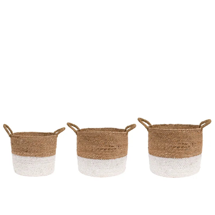 Seagrass Basket White Set3