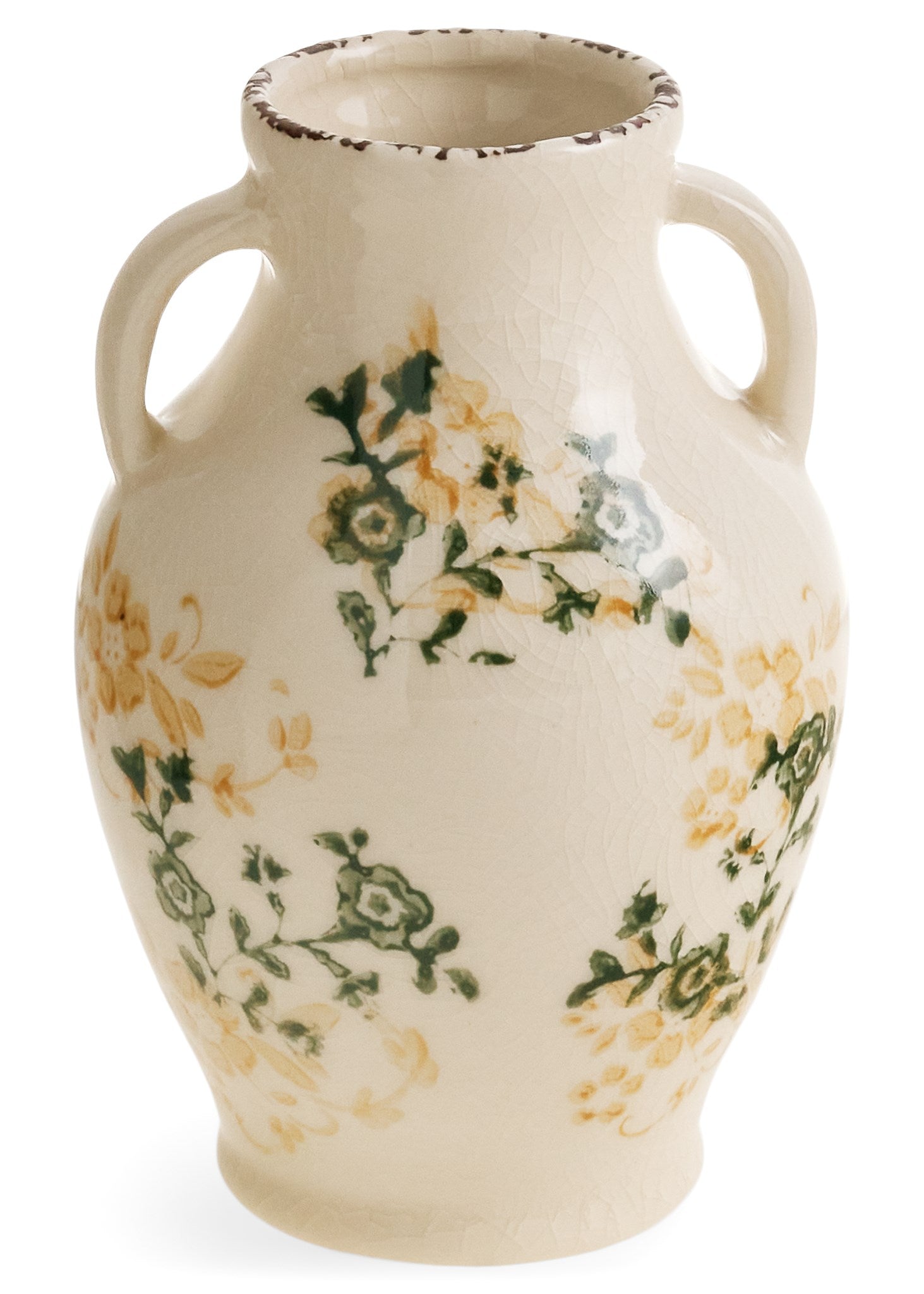 Vase Flowers Wht/Grn/Beige
