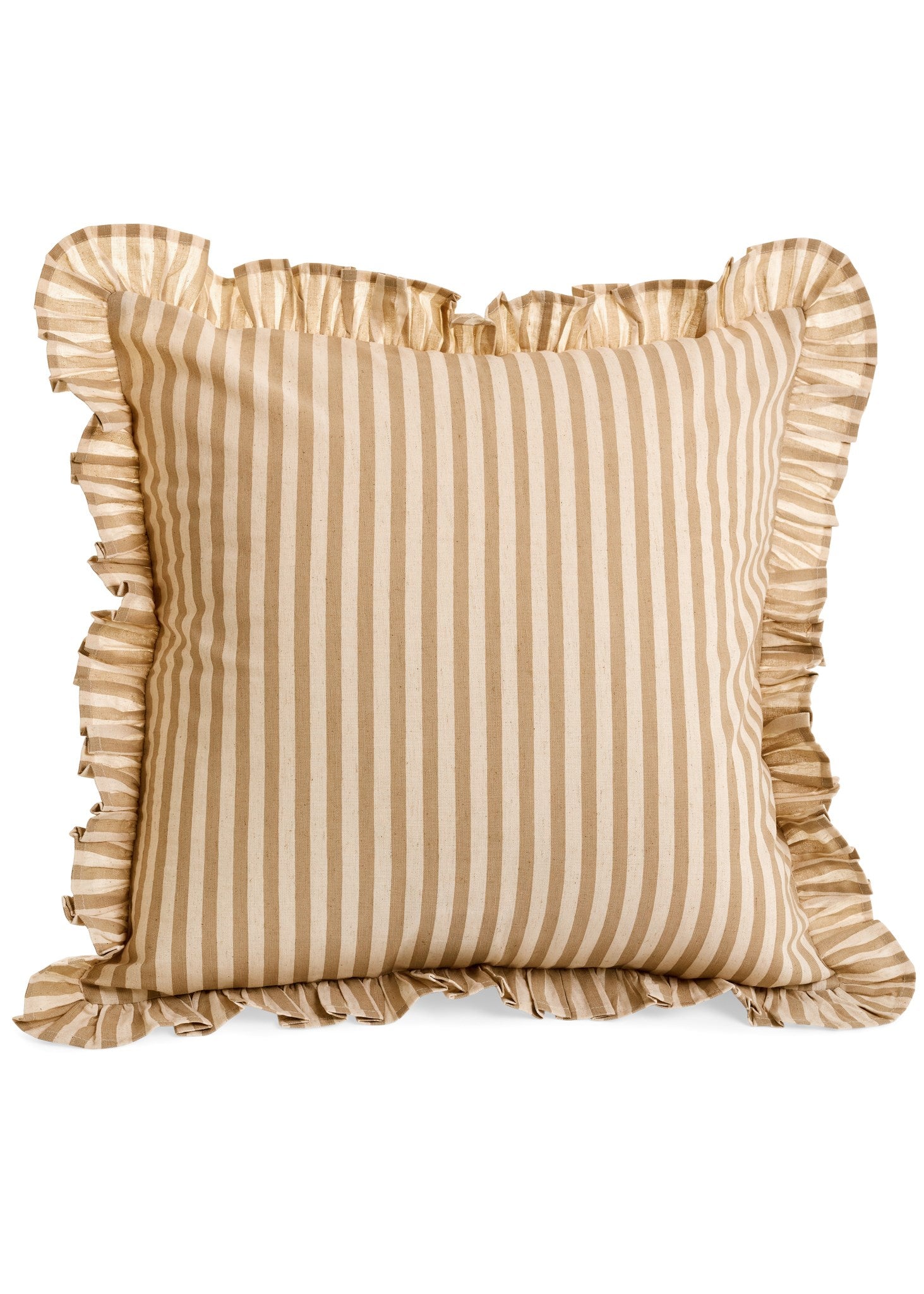 Cushion Stripes W/Frills Taupe