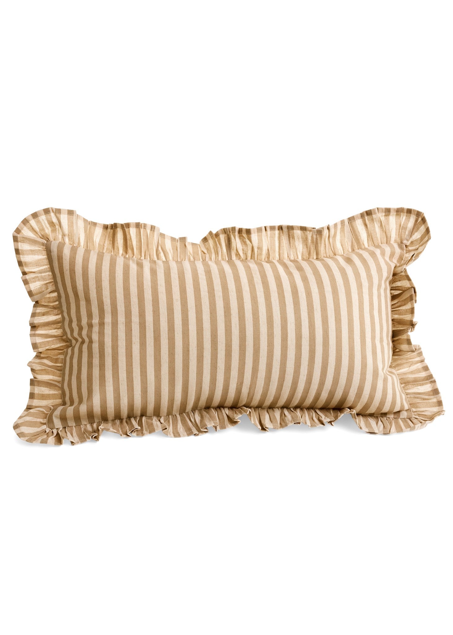 Cushion Stripes W/Frills Taupe