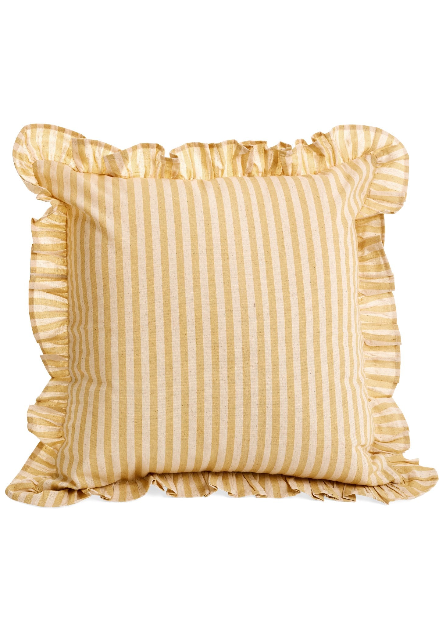 Cushion Stripes W/Frills Yellow