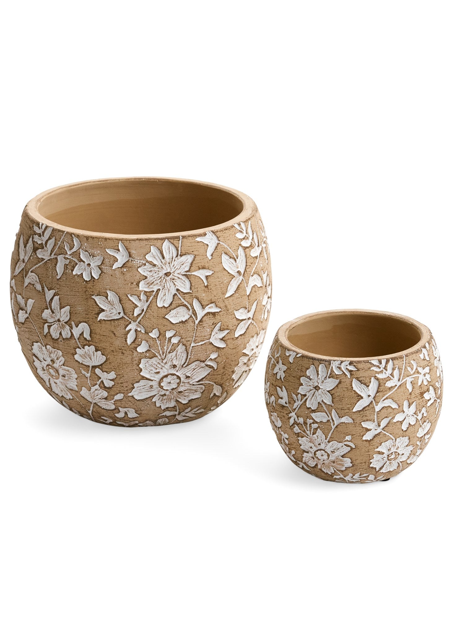 Planter Engraved Flowers