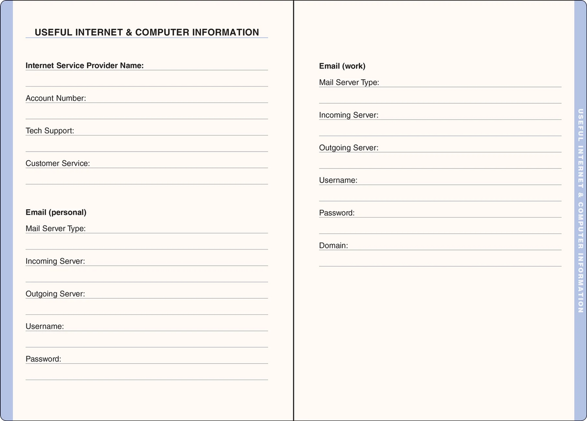 Internet/Address/Psswrd Book