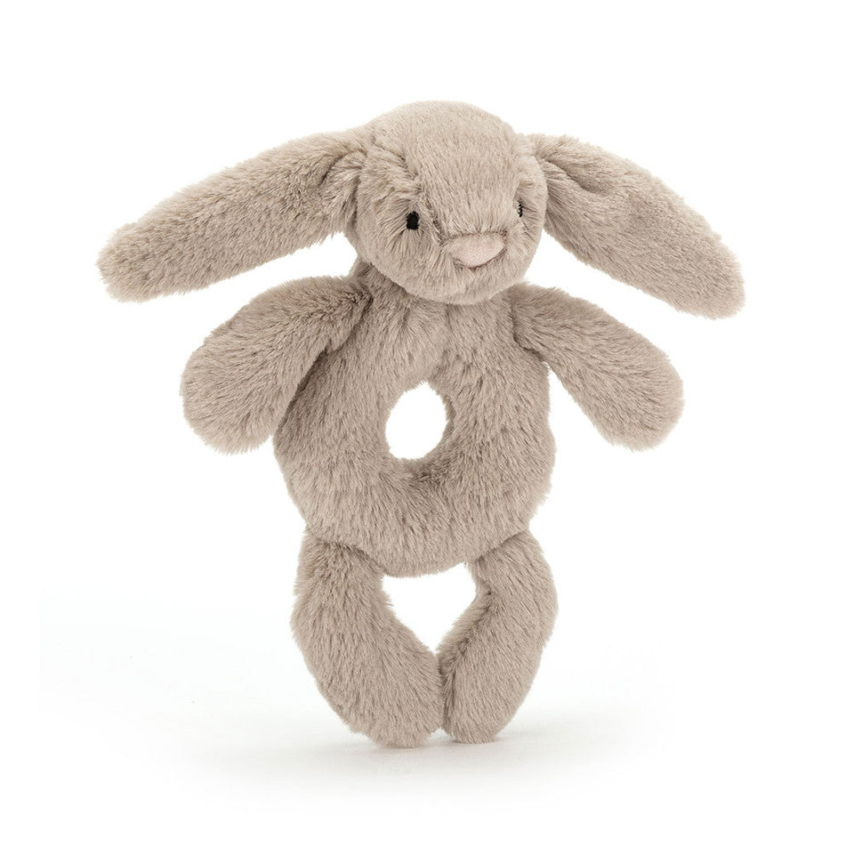 Jellycat Bashful Grey Bunny Ring Rattle