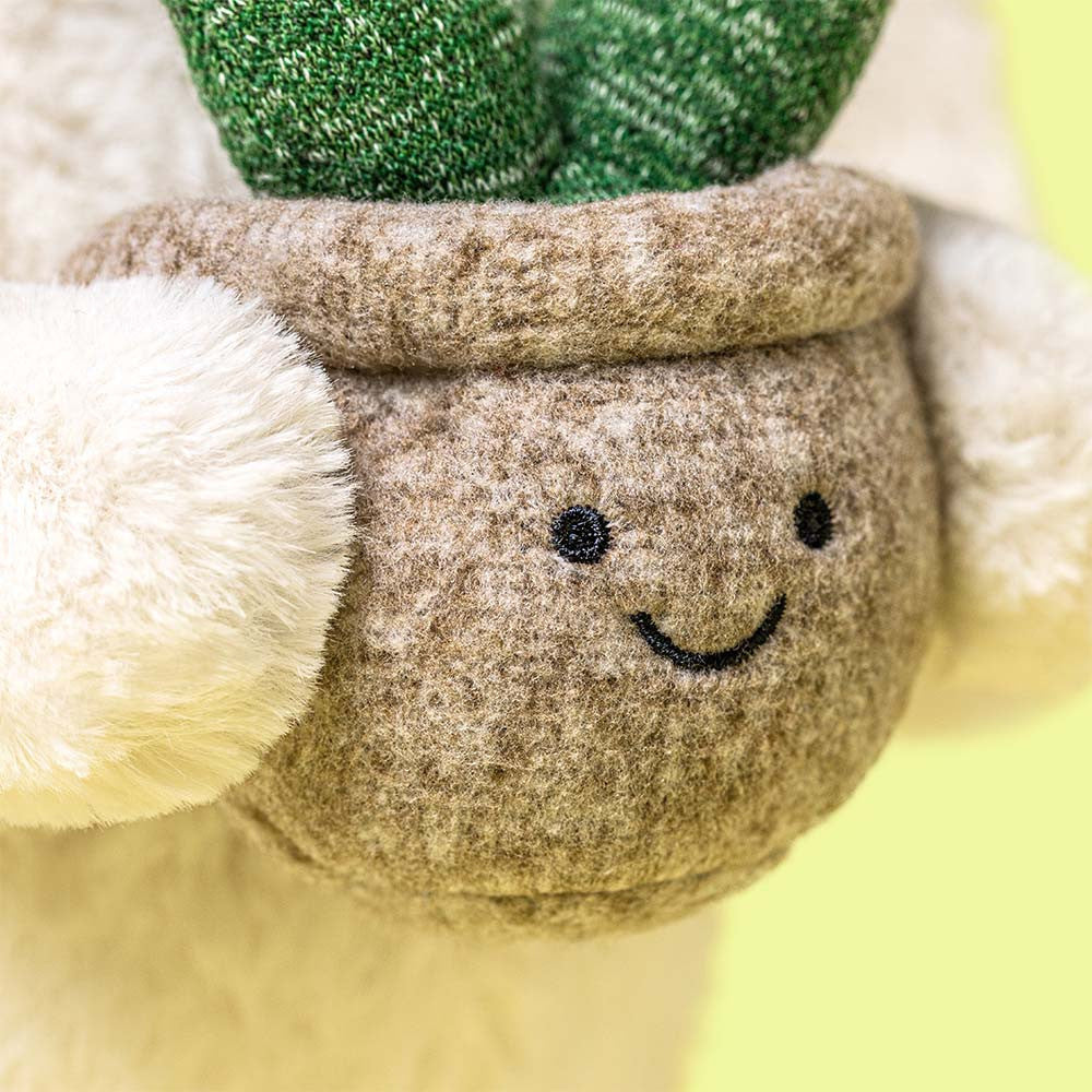 Cream Bunny w/plant Jellycat