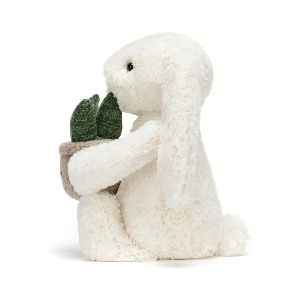 Cream Bunny w/plant Jellycat