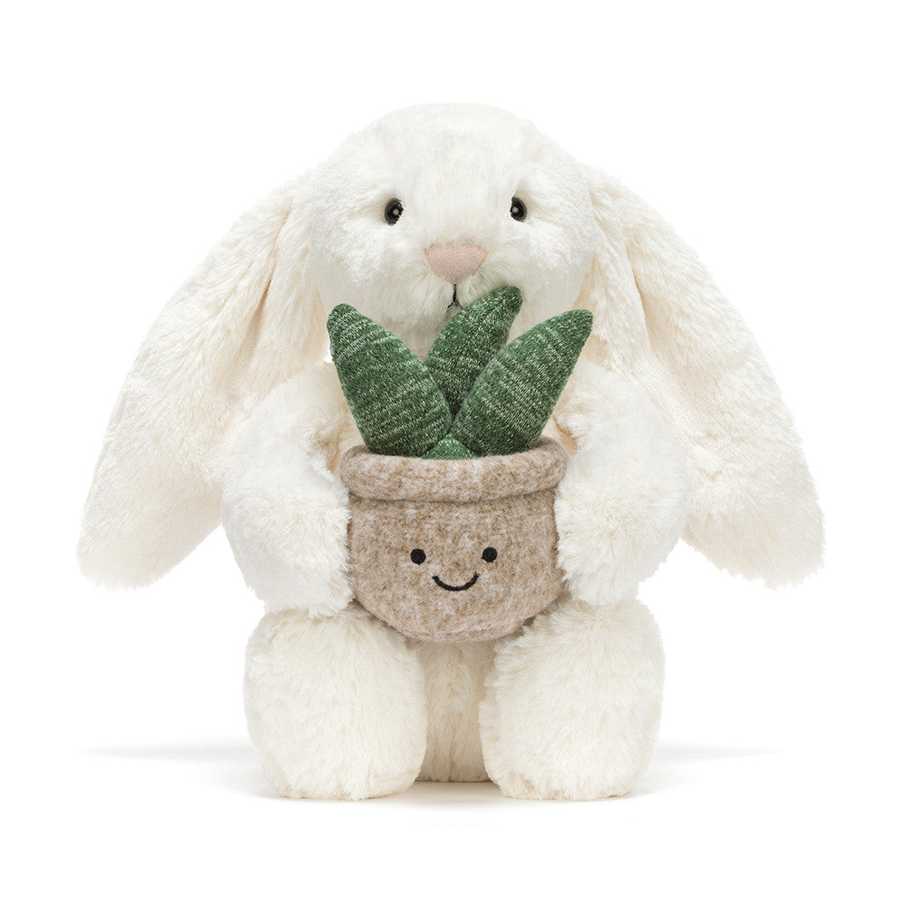 Cream Bunny w/plant Jellycat