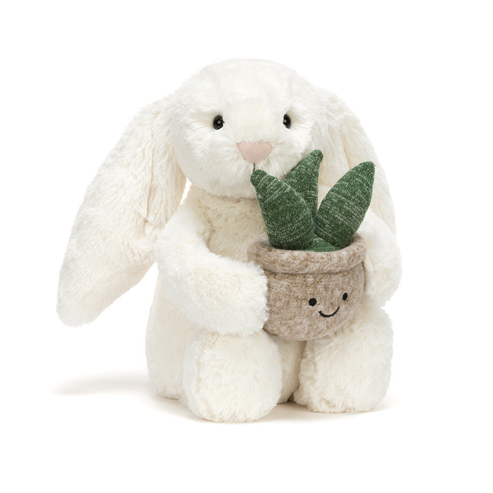 Cream Bunny w/plant Jellycat