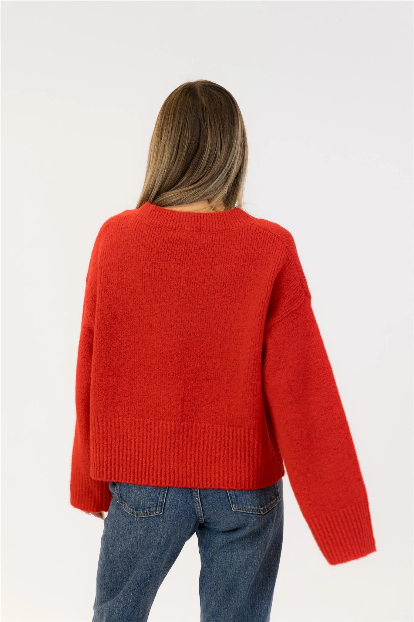 Pullover Vneck Red