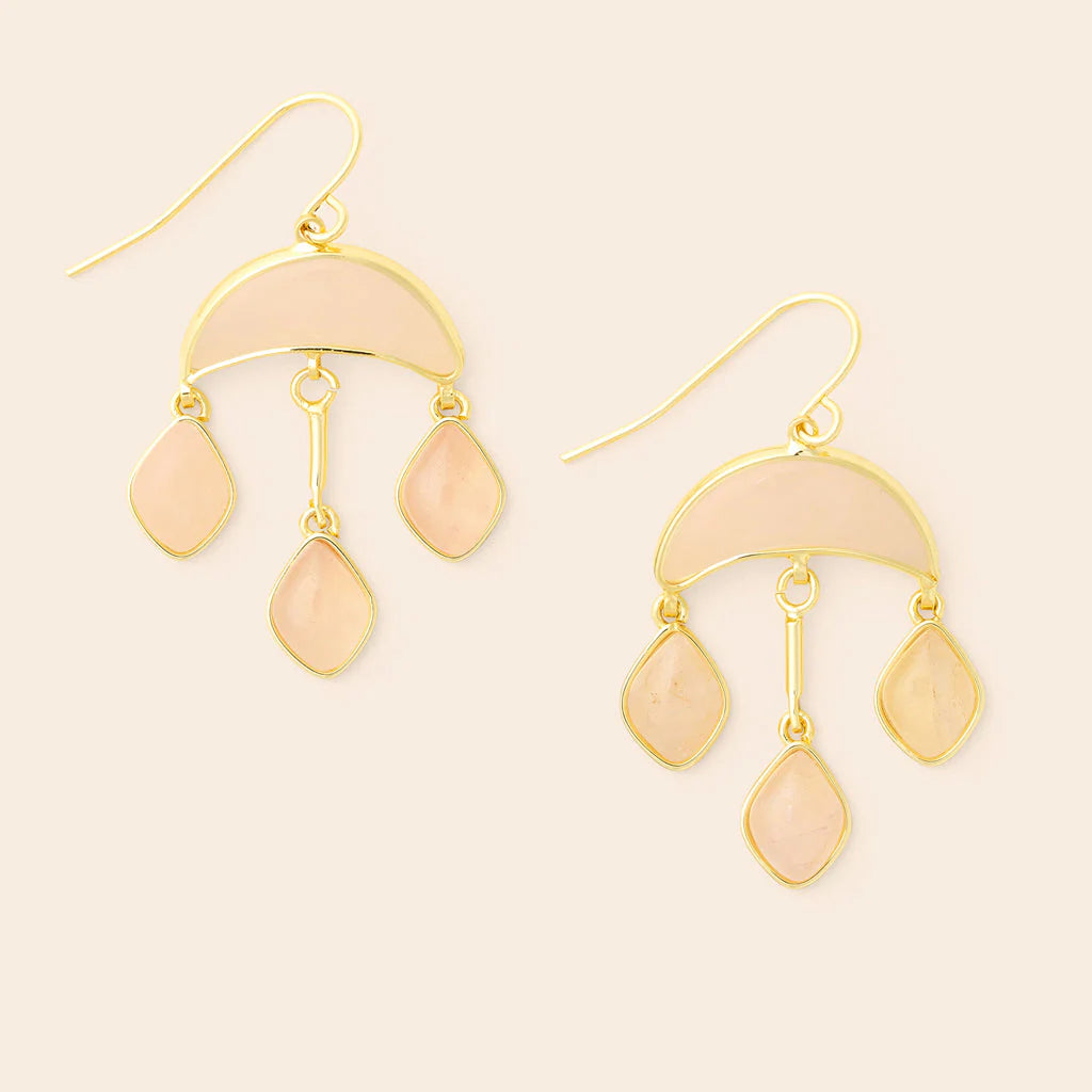 Earring Stone Crescent Drop