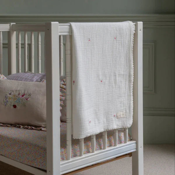 Embroidered Muslin Blanket