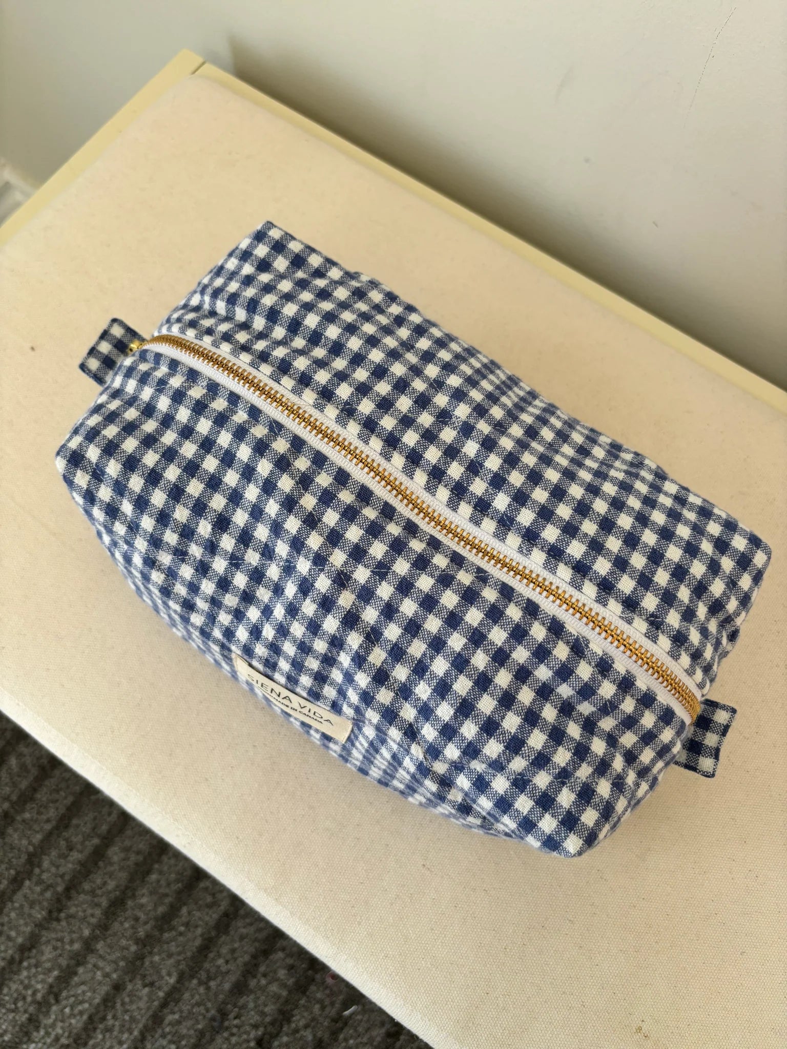 Pouch Navy Gingham