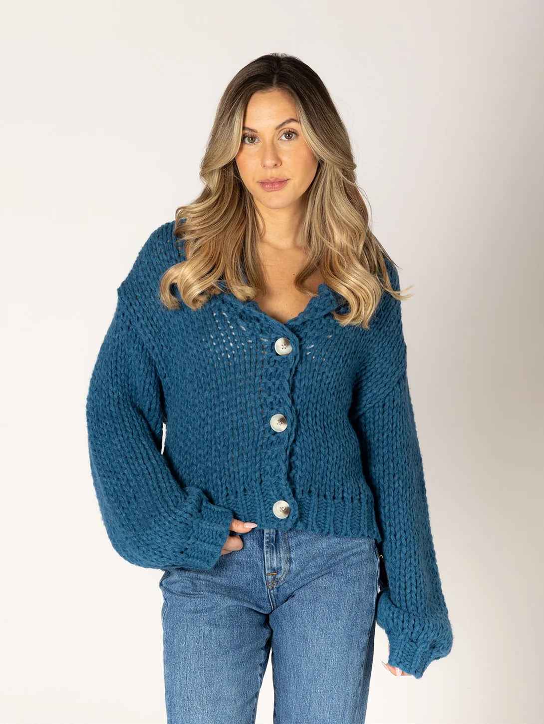 Cardigan Hand Knit Lillian Heart
