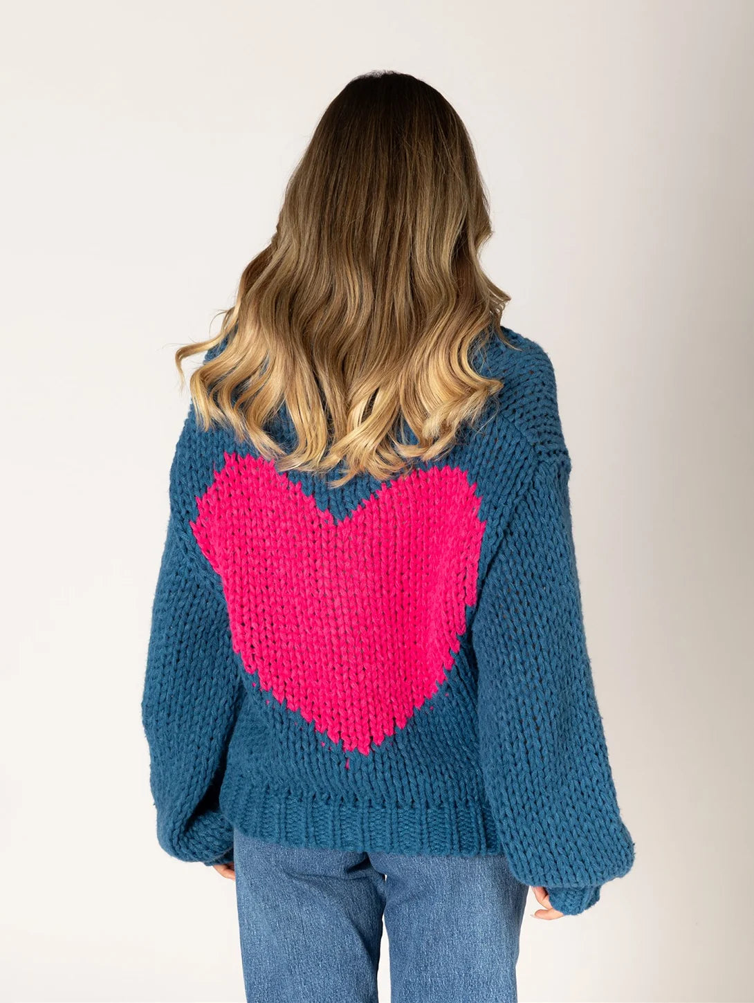 Cardigan Hand Knit Lillian Heart