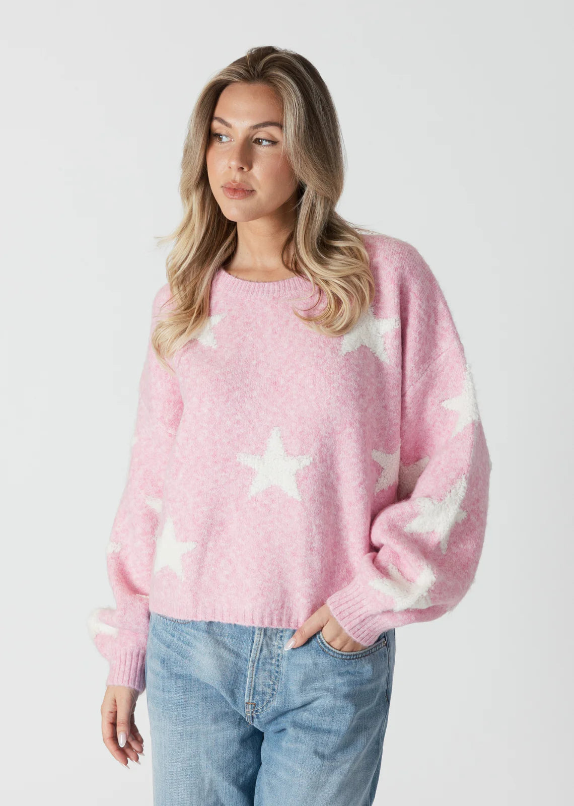 Sweater w/Sherpa Stars