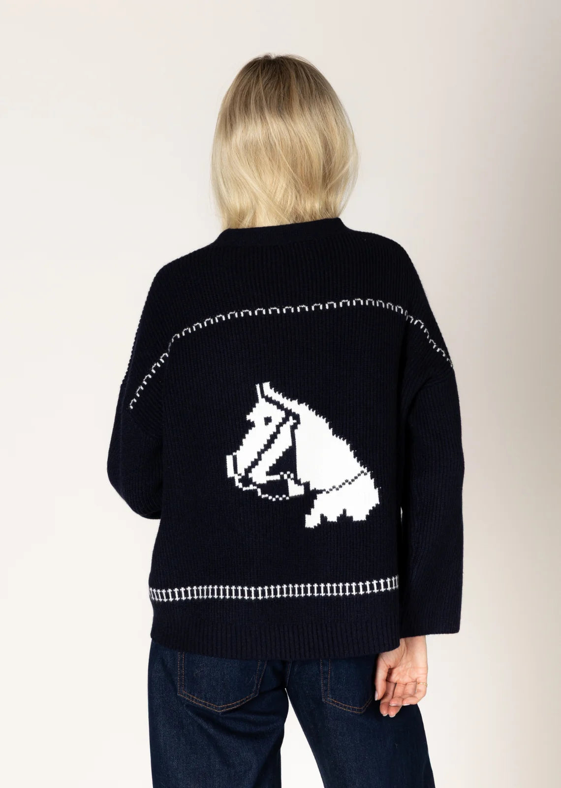 Cardigan Horse Print