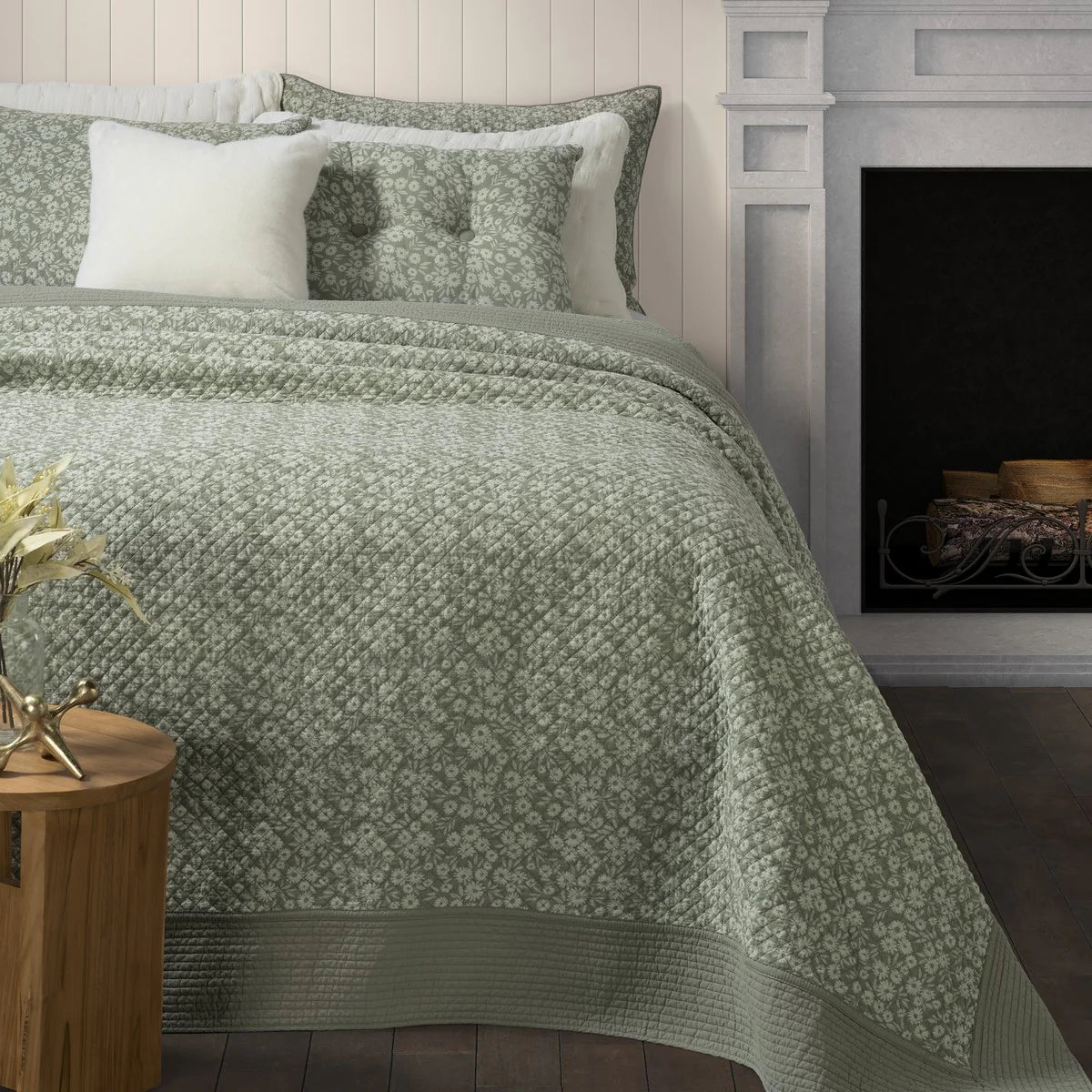 Quilt Maggie Queen w/Shams Green