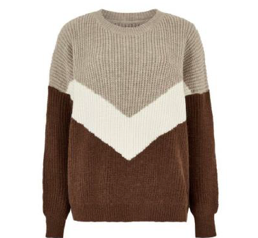 Sweater Chunky Chevron Block