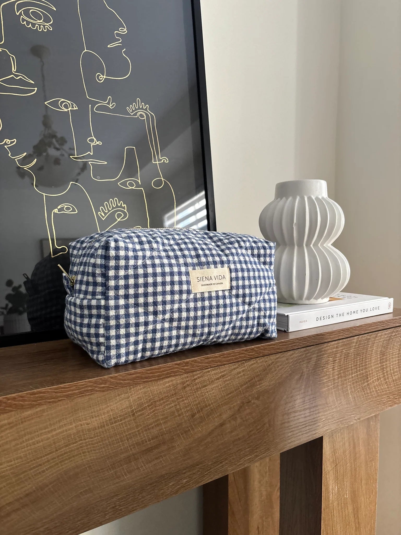 Pouch Denim Gingham