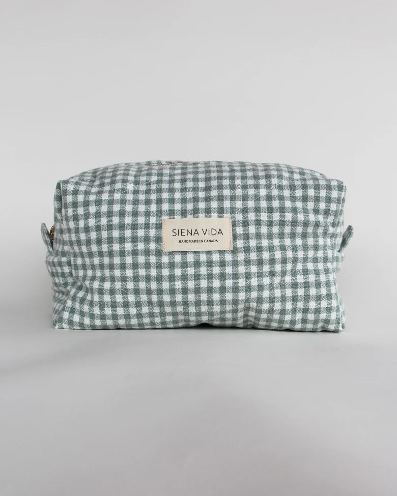Pouch Sage Gingham