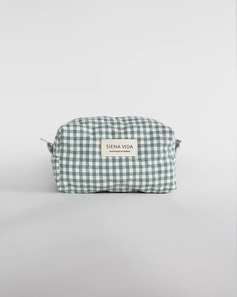Pouch Sage Gingham