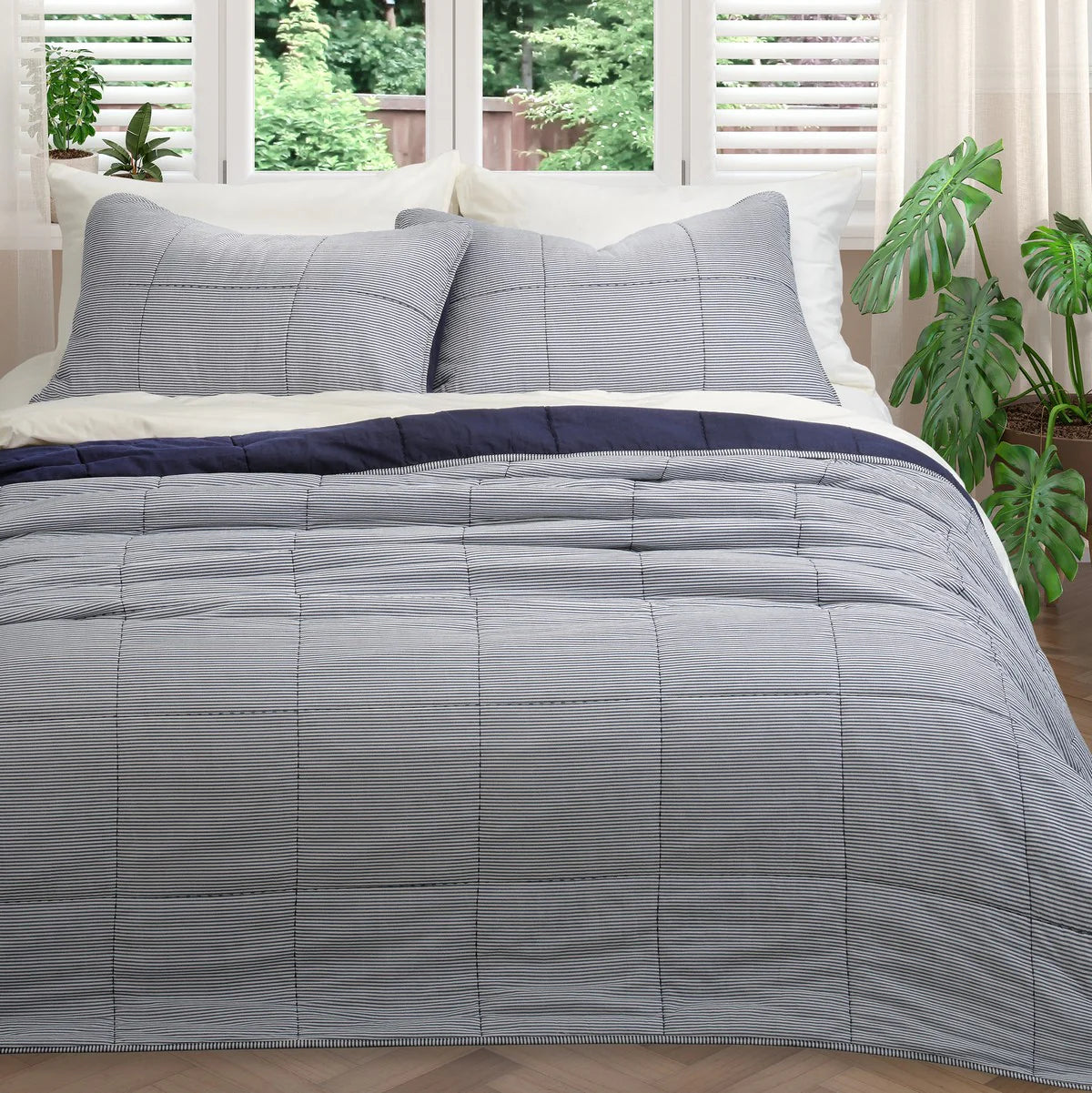 Quilt Tagliatelle Blue Queen w/Shams
