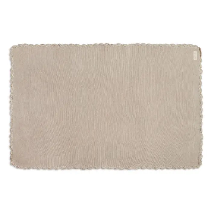 Blanket Scalloped Knit Stone