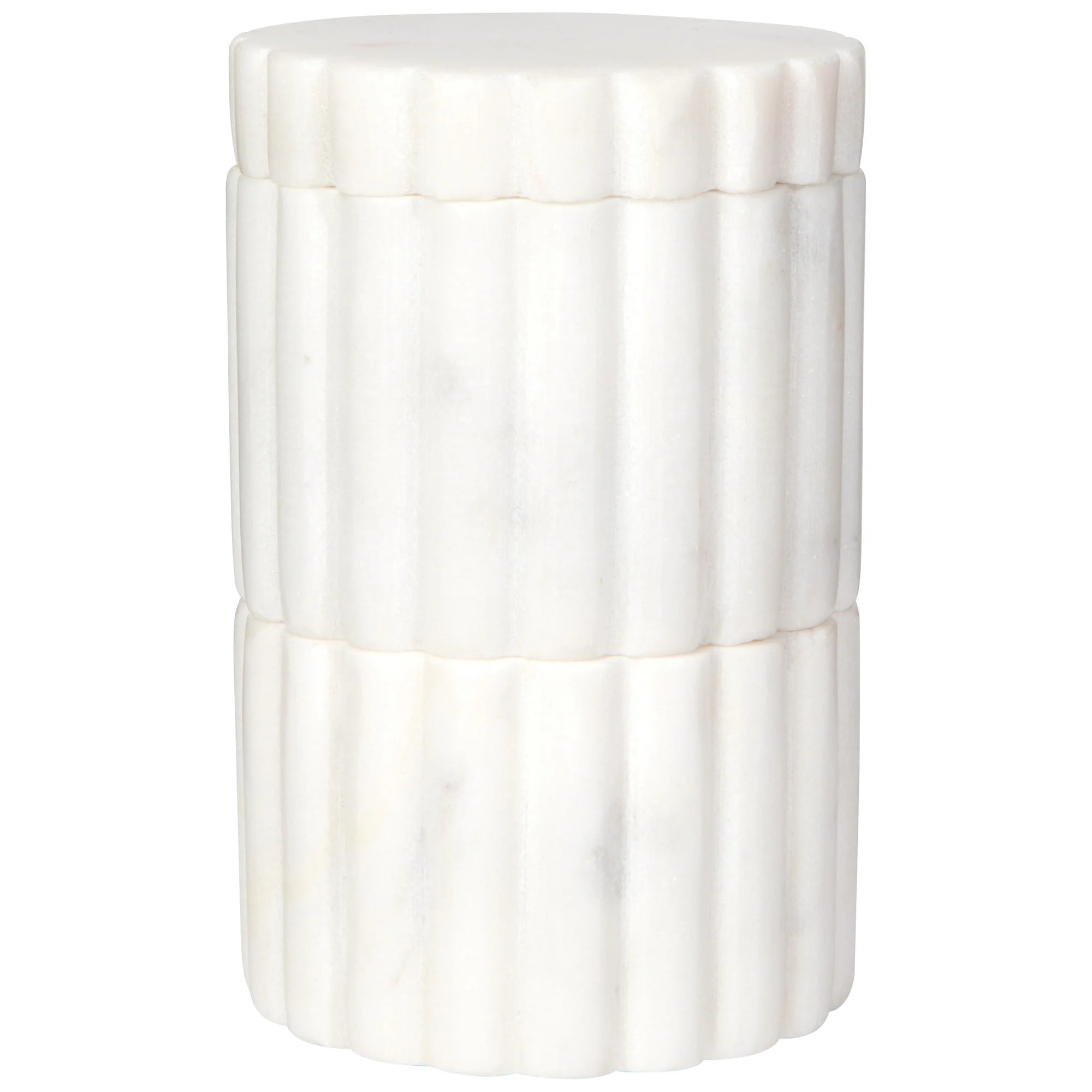 Salt Cellar Marble Fluted Wht