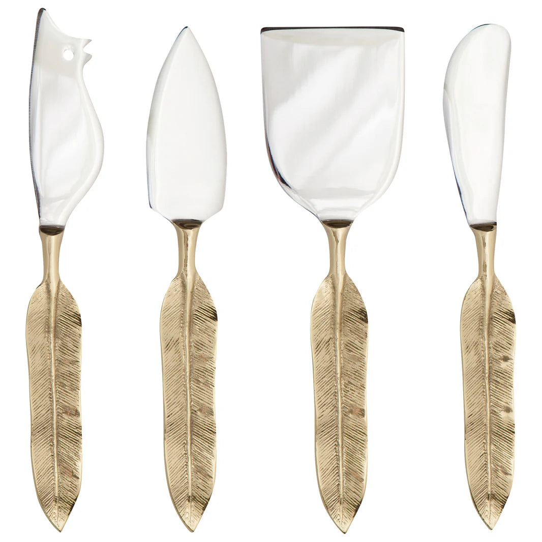 Cheese Knives Plume Gold