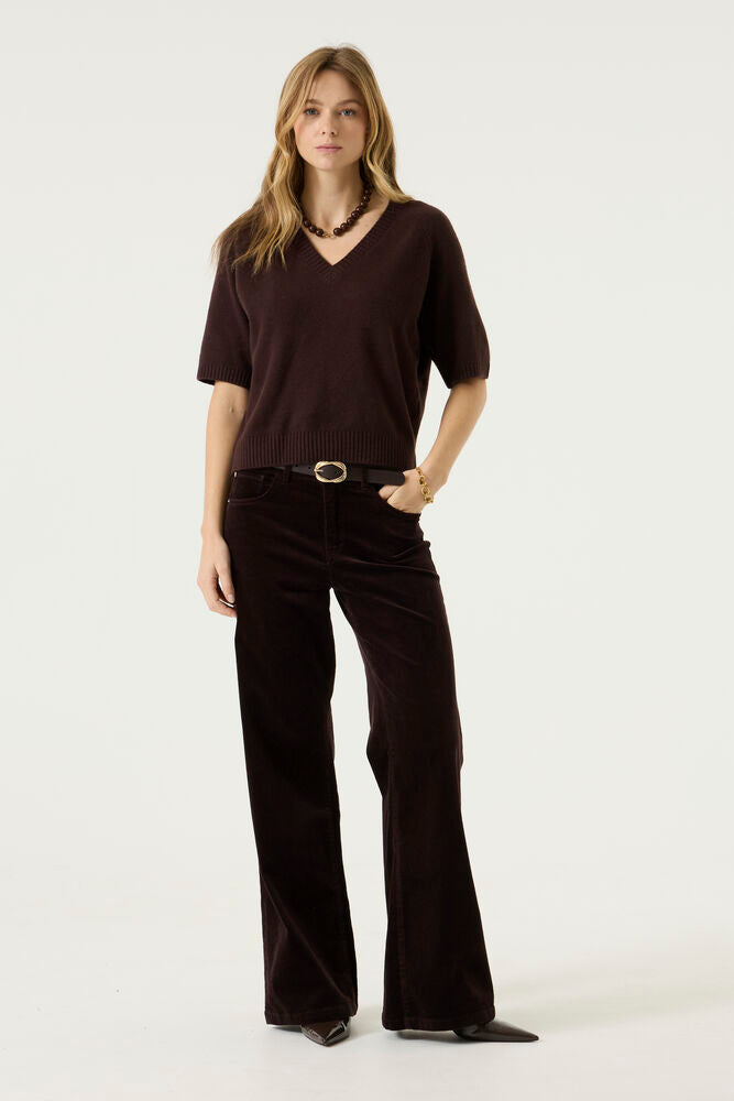 Sweater Brown V Neck