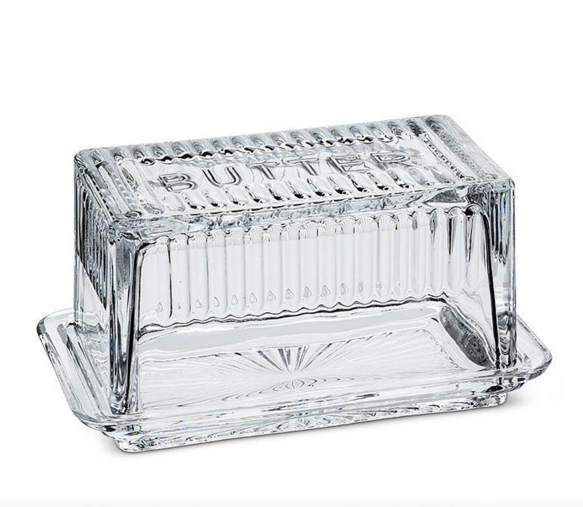 Butter Dish Glass Large
